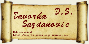 Davorka Sazdanović vizit kartica